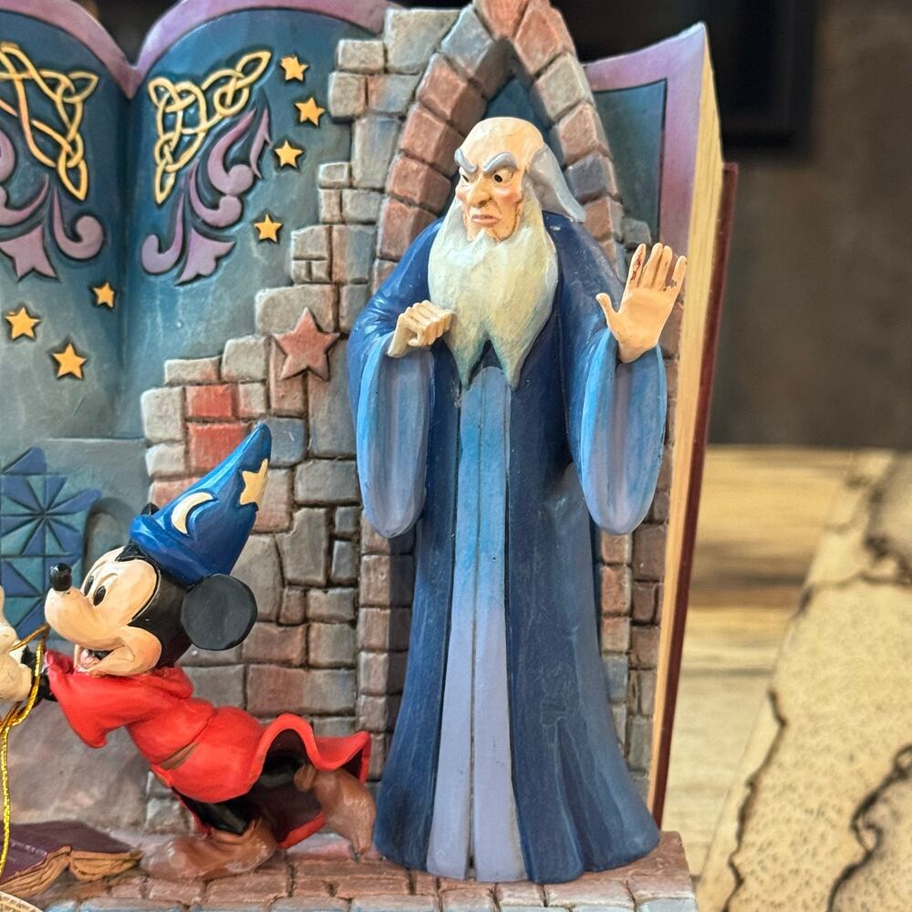 Disney Traditions Jim Shore Sorcerer Mickey Storybook Figurine Fantasia Yen Sid - Picture 2 of 16